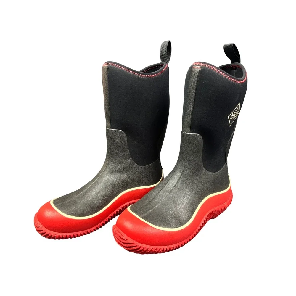 The Original Muck Boot Company Hale Kids Size 6 Black Red Waterproof Boots